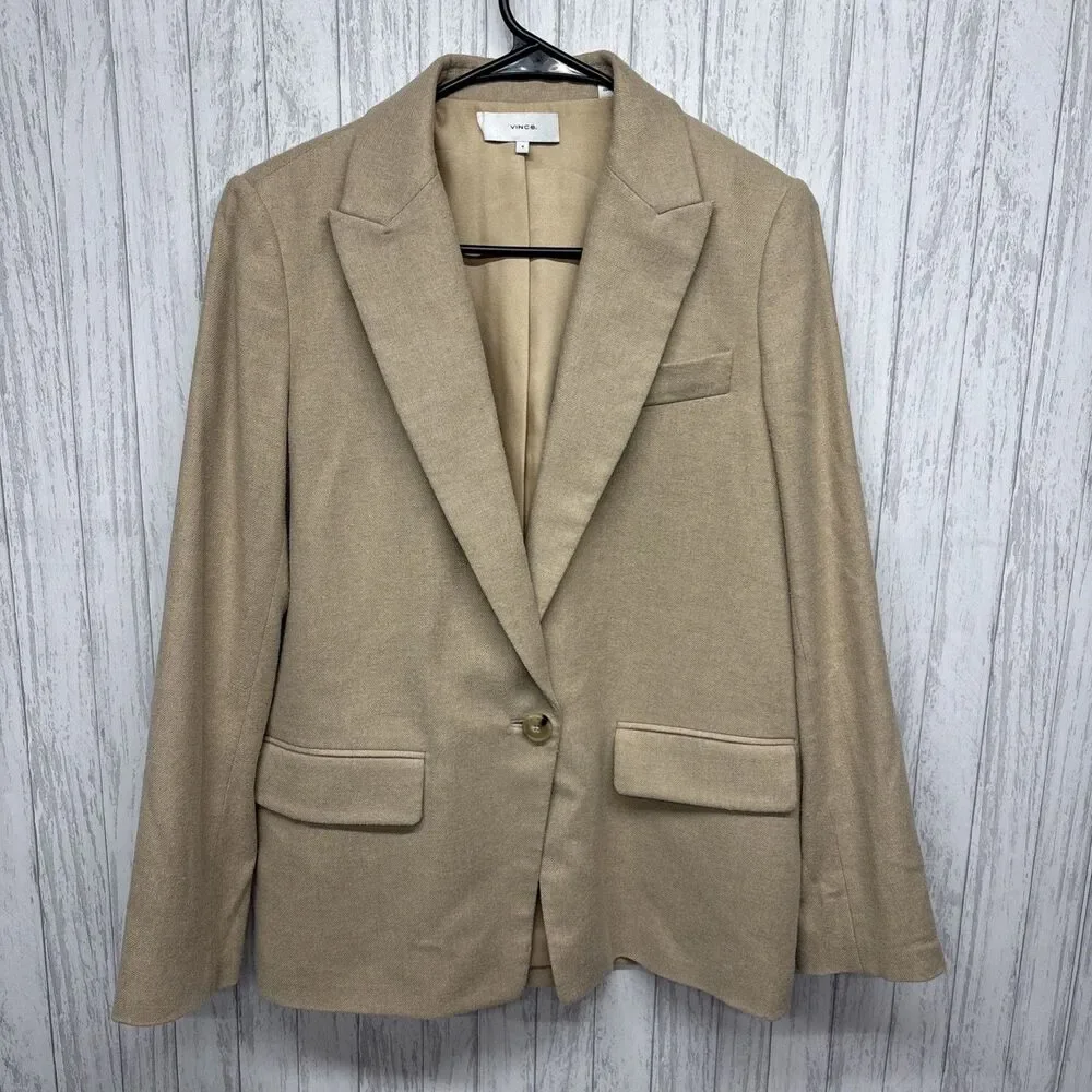 Womens Size 4 Vince. Boyfriend Blazer Tan EUC